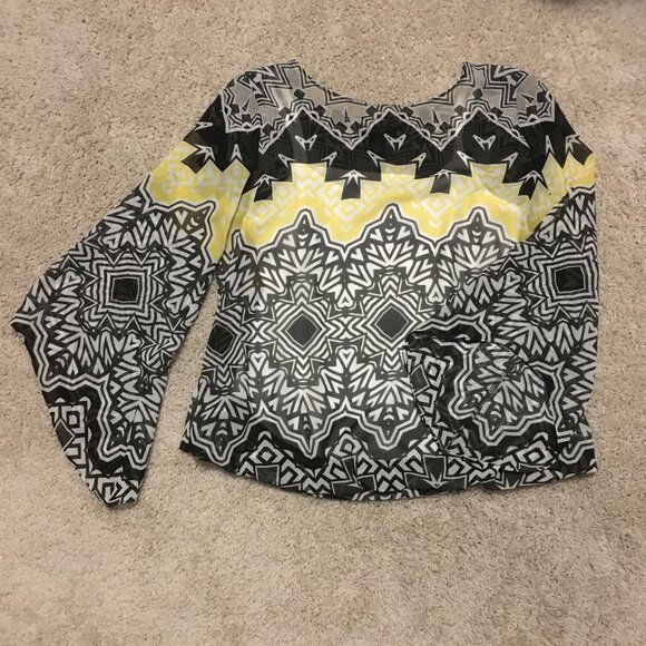 Alfani Modern Retro Trippy Print Bell Sleeve Cover Top & Cami - Picture 10 of 16